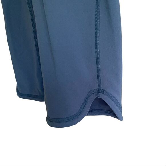 LULULEMON Capri Cropped Yoga Leggings Tights Gathered Tie Side Blue White 6 - Picture 4 of 7